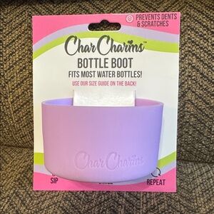 NWT Char Charms Lavender Silicone Tumbler Bottle Boot
